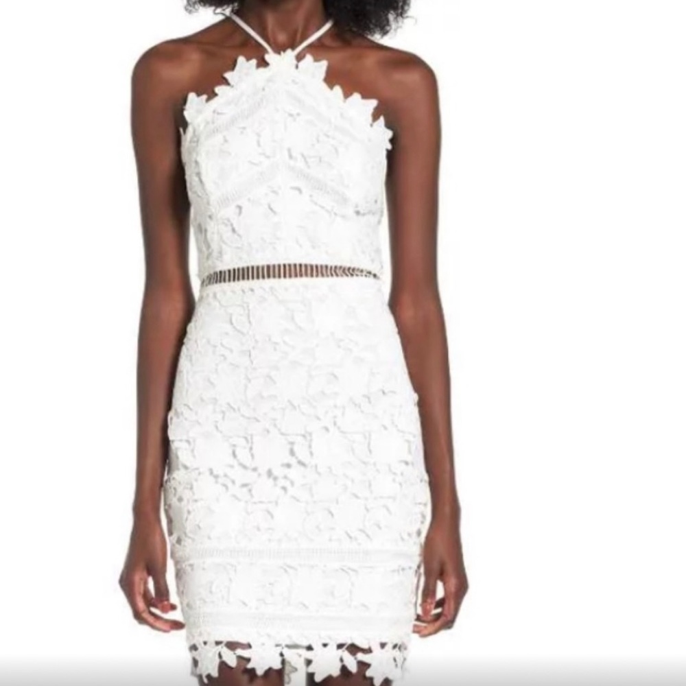 ASTR the Label White Lace Body-Con Dress, Sz. S